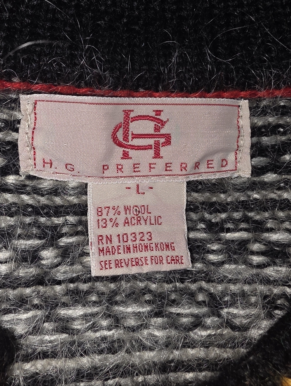 H.G. Preferred Norwegian Wool Cardigan Nordic Fair Isle Sweater Toggle L - Picture 8 of 9